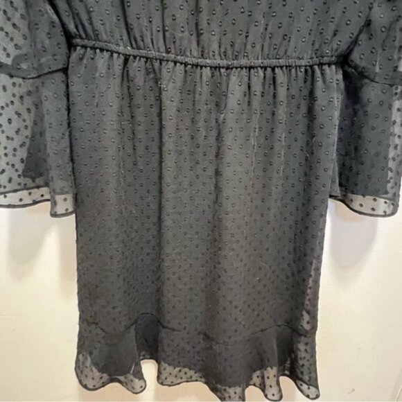 Le Chateau Black Skater Dress Size Medium Feminine Sheer Balletcore Romantic - Picture 7 of 9
